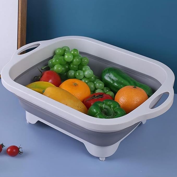 Tabla De Cortar Plegable 3 En 1 y Con Escurridor Y Canasta De Lavado - Multifunción Cocina + Envío Gratis