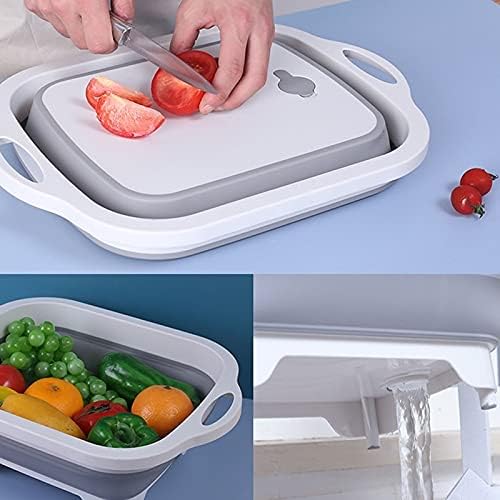 Tabla De Cortar Plegable 3 En 1 y Con Escurridor Y Canasta De Lavado - Multifunción Cocina + Envío Gratis